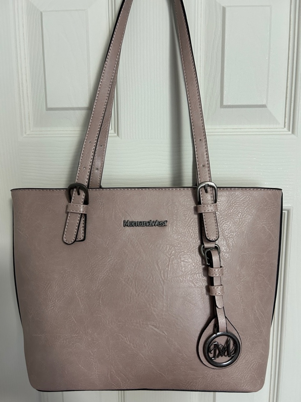 Montana West Dusty Mauve Tote with Charm Accent
